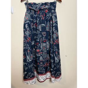 Her Destiny Tie Waist Maxi Skirt Paris Eiffel Tower Enjoy the Pretty City Womens